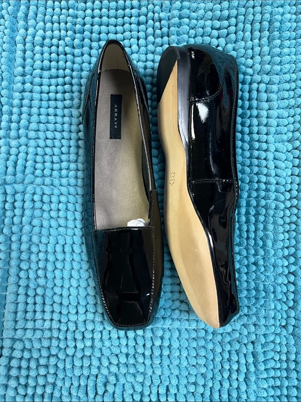 Array Black Patent Leather Square-Toe Women's Loafers